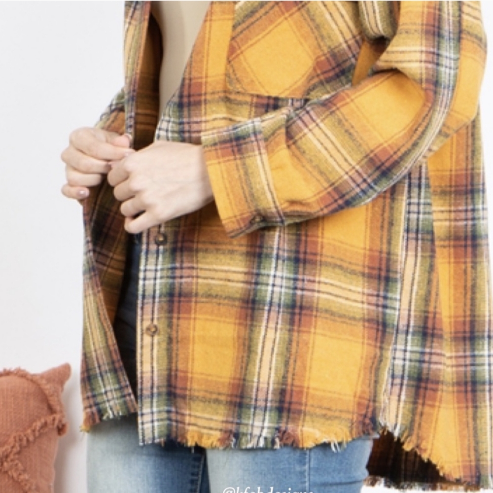 ONE Left! Perfect Fall Plaid Jacket with Hoodie - Picture 2 of 9